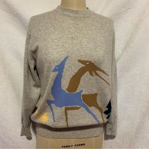 Pure cashmere Japanese design M/L in heather grey, blue tan.